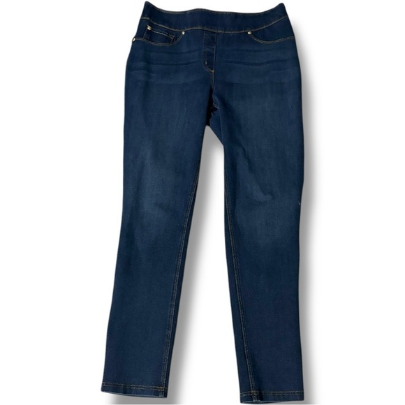 Luxe Denim Dark Indigo Wash Classic Skinny Straight Leg Stretch Women's Jeggings - Picture 10 of 16